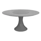 Round Outdoor Table in Powder Coated Aluminium and Glass - Arcade Viadurini