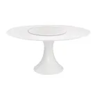 Round Outdoor Table in Powder Coated Aluminium and Glass - Arcade Viadurini