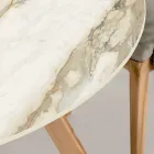 Round Outdoor Ceramic Table Calacatta Hermitage Made in Italy - Pegaso Viadurini