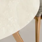 Round Outdoor Table in Chianca Ceramics from Ostuni Made in Italy - Pegaso Viadurini