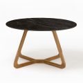 Round Outdoor Table in Black Marquinia Ceramic Made in Italy - Pegaso