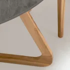 Round Outdoor Table in Grey Stone Ceramic Made in Italy - Pegaso Viadurini