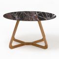 Round Outdoor Table in Red Domus Ceramic Made in Italy - Pegaso
