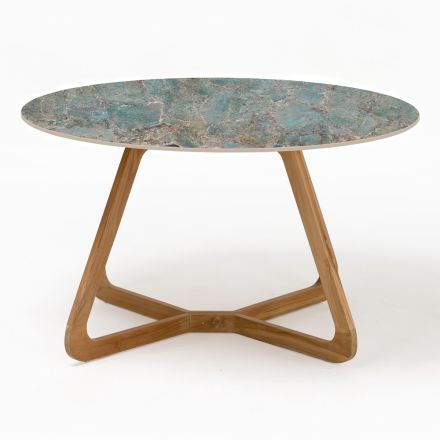 Round Outdoor Ceramic Table Santos Made in Italy - Pegaso Viadurini