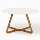 Round Outdoor Table in White Terrazzo Ceramic Made in Italy - Pegaso Viadurini