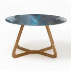 Round Outdoor Ceramic Table Thunderstorm Made in Italy - Pegaso Viadurini