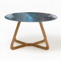 Round Outdoor Table in Thunderstorm Ceramic Made in Italy - Pegaso
