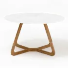 Round Outdoor Table in Total White Ceramic Made in Italy - Pegaso Viadurini