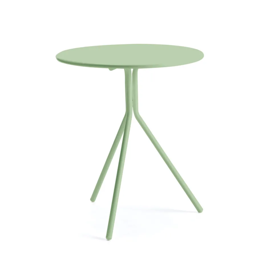 Round Galvanized Steel Garden Table Made in Italy - Ralph Viadurini