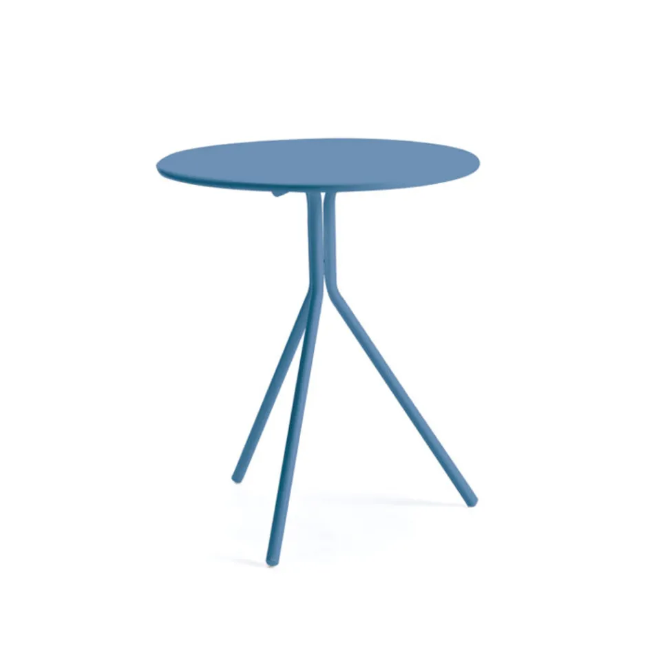 Round Galvanized Steel Garden Table Made in Italy - Ralph Viadurini