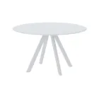 Round Garden Table in Galvanized Steel Made in Italy - Brienne Viadurini