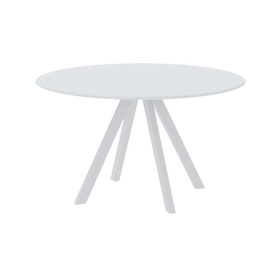 Round Garden Table in Galvanized Steel Made in Italy - Brienne Viadurini