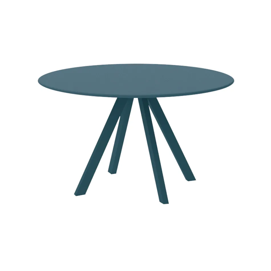 Round Garden Table in Galvanized Steel Made in Italy - Brienne Viadurini