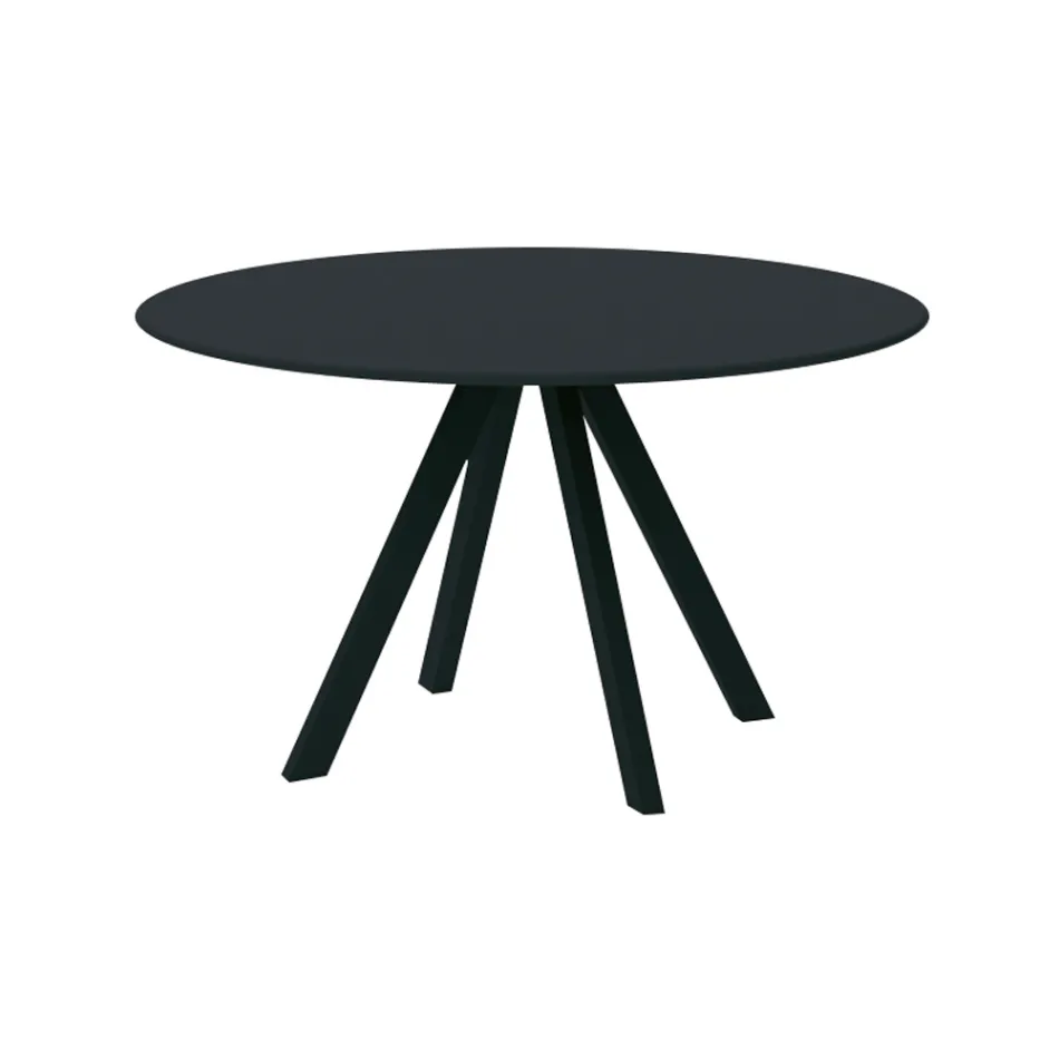 Round Garden Table in Galvanized Steel Made in Italy - Brienne Viadurini
