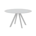 Round Garden Table in Galvanized Steel Made in Italy - Brienne Viadurini