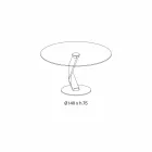 Round table of modern design in extra-clear glass made in Italy - Akka Viadurini