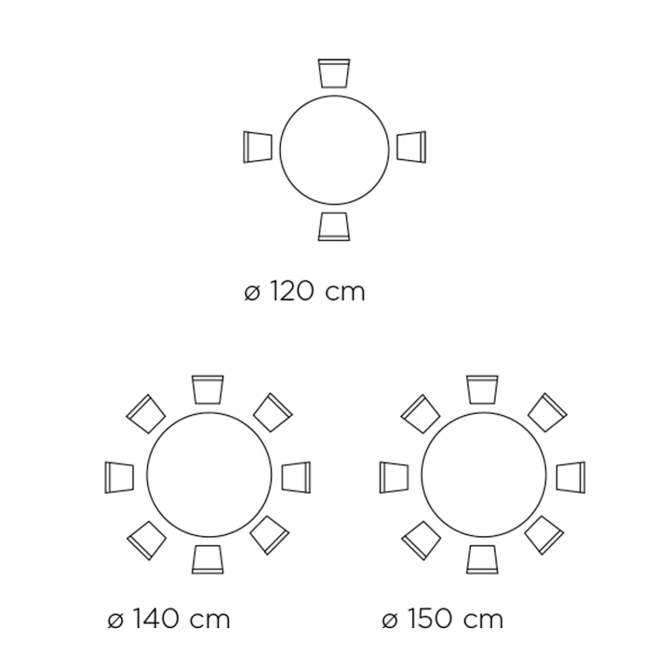Fixed Round Table with Ceramic Top Made in Italy - Scissors Viadurini