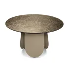 Round Table in Hammered Glass Back-Silvered Made in Italy - Almo Viadurini