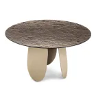 Round Table in Hammered Glass Back-Silvered Made in Italy - Almo Viadurini