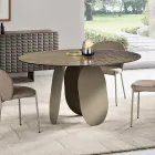 Round Table in Hammered Glass Back-Silvered Made in Italy - Almo Viadurini