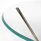 Modern round table with glass top and Adele marble base Viadurini