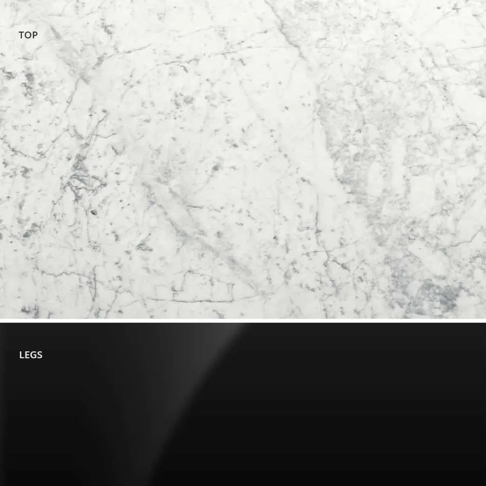 Modern Round Table in Carrara Marble and Marquinia Made in Italy – Dollars Viadurini