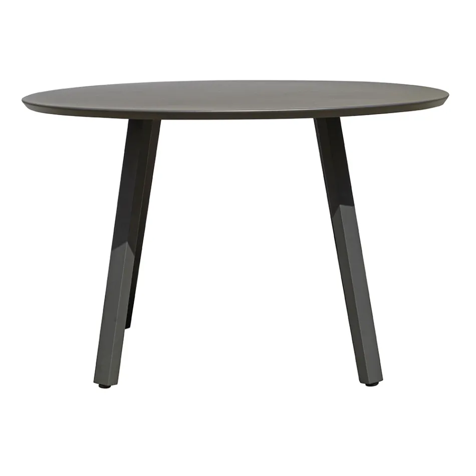 Averis 120cm Round Garden Table in Anthracite Aluminum Viadurini