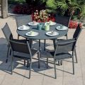 Averis 120cm Round Garden Table in Anthracite Aluminum