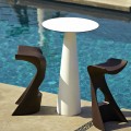 Round garden table in polyethylene and hpl Slide Hoplà (H110)