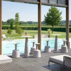 Polyethylene round table Slide Hoplà (H110) hpl top made in Italy Viadurini