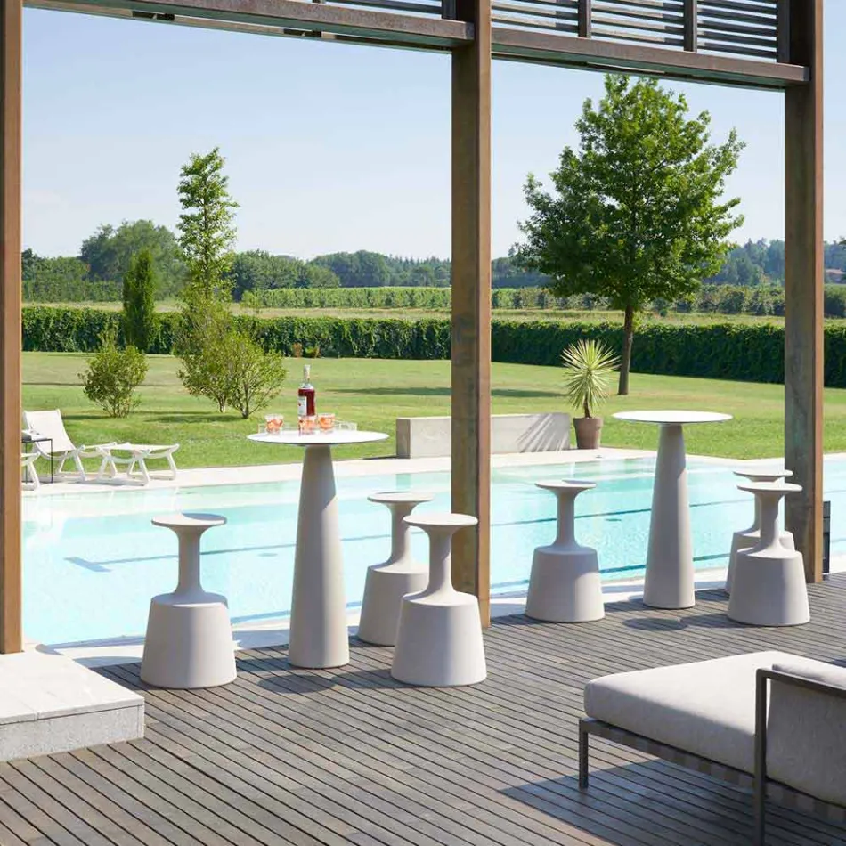 Polyethylene round table Slide Hoplà (H110) hpl top made in Italy Viadurini