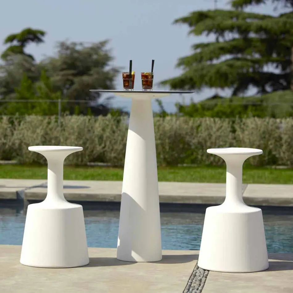 Polyethylene round table Slide Hoplà (H110) hpl top made in Italy Viadurini