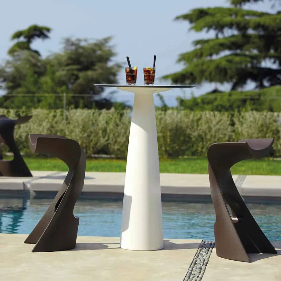 Polyethylene round table Slide Hoplà (H110) hpl top made in Italy Viadurini