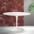 Saarinen Tulip Round Table H 74 cm in Matt White Florim Ceramic - Scarlet