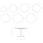 Saarinen Tulip Round Table H 74 cm in Glossy White Florim Ceramic - Scarlet Viadurini