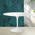 Saarinen Tulip Round Table H 74 cm in Glossy White Florim Ceramic - Scarlet