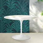Saarinen Tulip Round Table H 74 cm in Florim Calacatta Gold Gloss Ceramic - Scarlet Viadurini