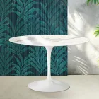 Saarinen Round Tulip Table H 74 cm in Glossy Statuario Florim Ceramic - Scarlet Viadurini