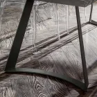 Dining Room Table with Debarked Oak Top Made in Italy - Pinocchio Viadurini