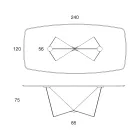 Dining Room Table Top in Matt Ceramic and Metal Legs - Monacco Viadurini