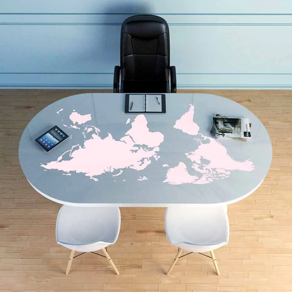 Modern desk table with glass top made in Italy, Pontida Viadurini