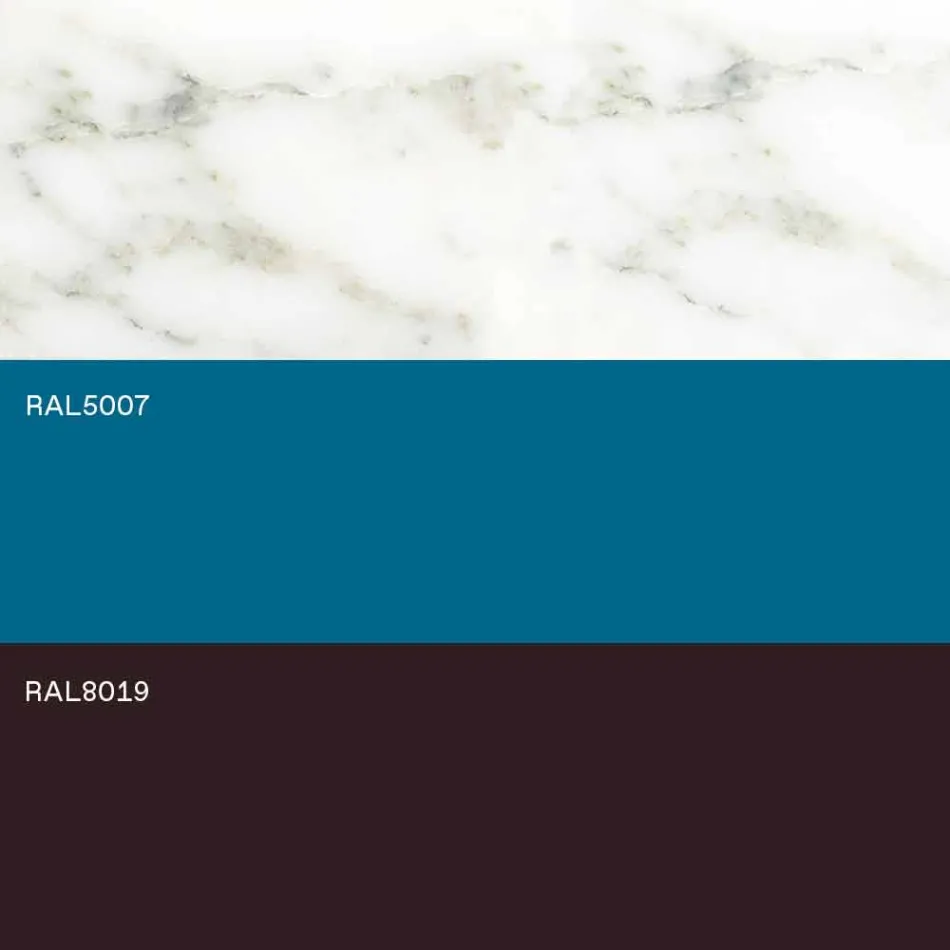 Modern Lounge Table in Steel with Design Marble Top - Aronte Viadurini