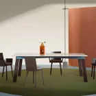 Modern Lounge Table in Steel with Design Marble Top - Aronte Viadurini