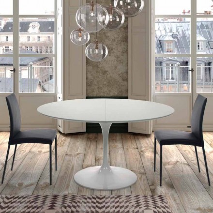 Round table extendable up to 170 cm in laminate Made in Italy - Dollars Viadurini