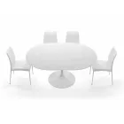 Round table extendable up to 170 cm in laminate Made in Italy - Dollars Viadurini