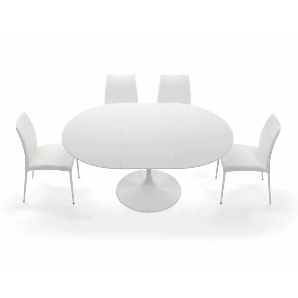 Round table extendable up to 170 cm in laminate Made in Italy - Dollars Viadurini