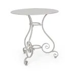Shabby Chich Style Round Garden Table in Painted Steel - Enchantment Viadurini