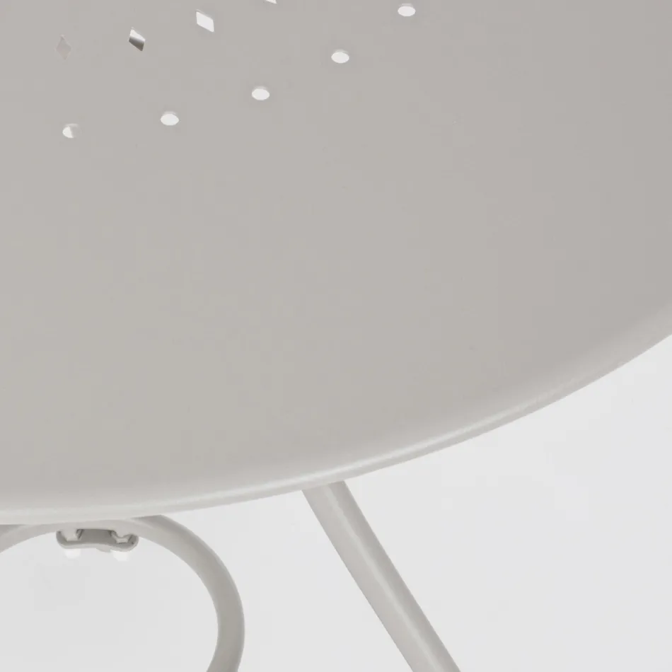 Shabby Chich Style Round Garden Table in Painted Steel - Enchantment Viadurini