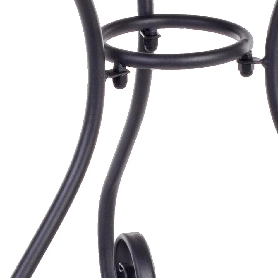 Shabby Chich Style Round Garden Table in Painted Steel - Enchantment Viadurini