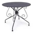 Shabby Chich Style Round Garden Table in Painted Steel - Enchantment Viadurini